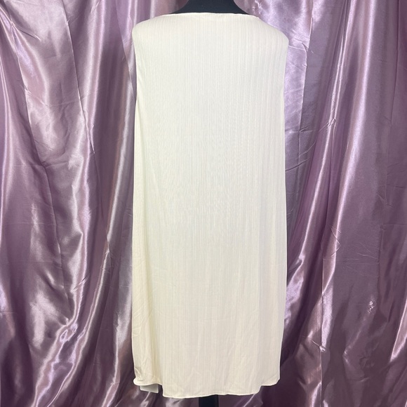 Cream Sleeveless Knit Shift Dress | Minimal Chic Knee Length | XXL - Picture 3 of 5